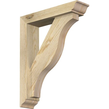Ekena Millwork Funston Traditional Rough Sawn Bracket w/ Offset Brace, Douglas Fir, 4"W x 16"D x 20"H BKT0402X16X20FST01RDF
